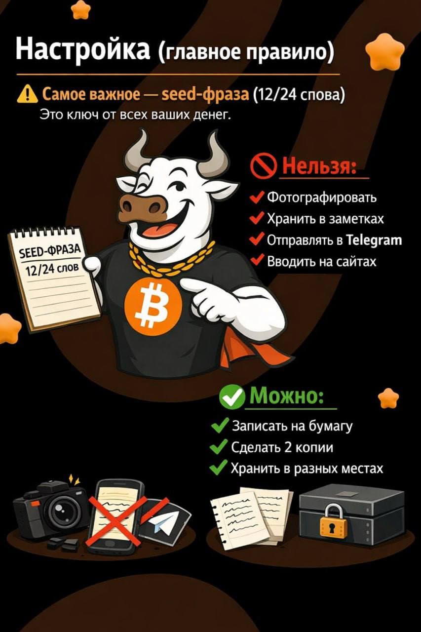 Как правильно настроить холодный кошелёк (безопасно)